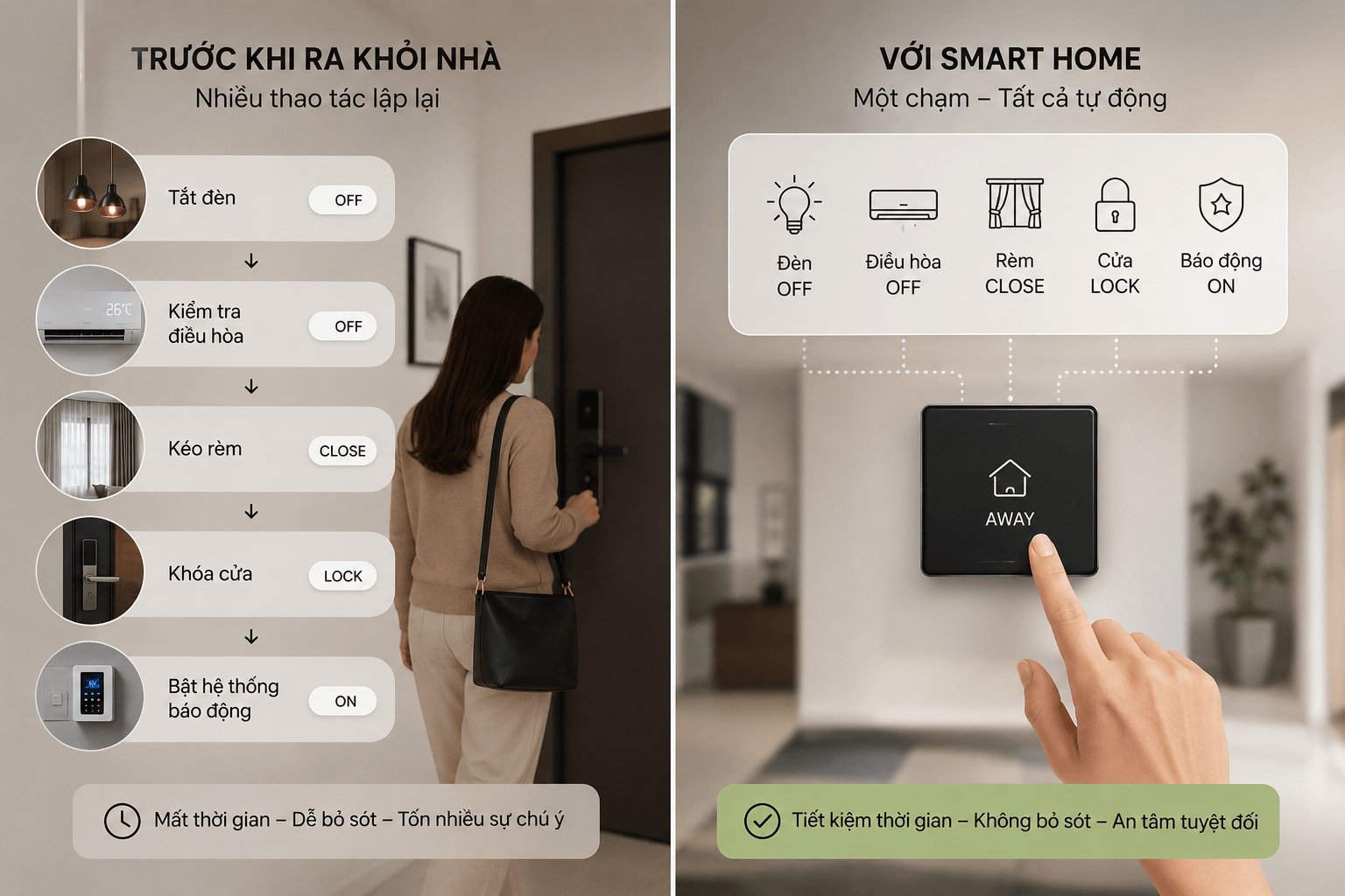 smart home giúp giảm thao tác trong cuộc sống hằng ngày
