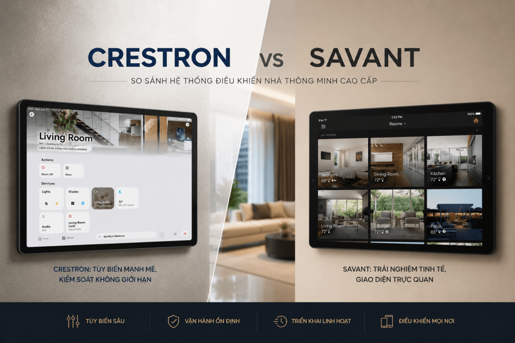 So sánh Crestron vs Savant