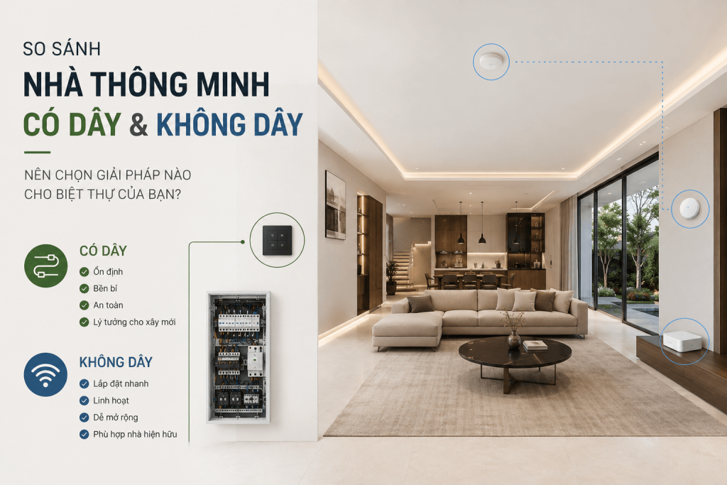 so sánh nhà thông minh có dây và không dây