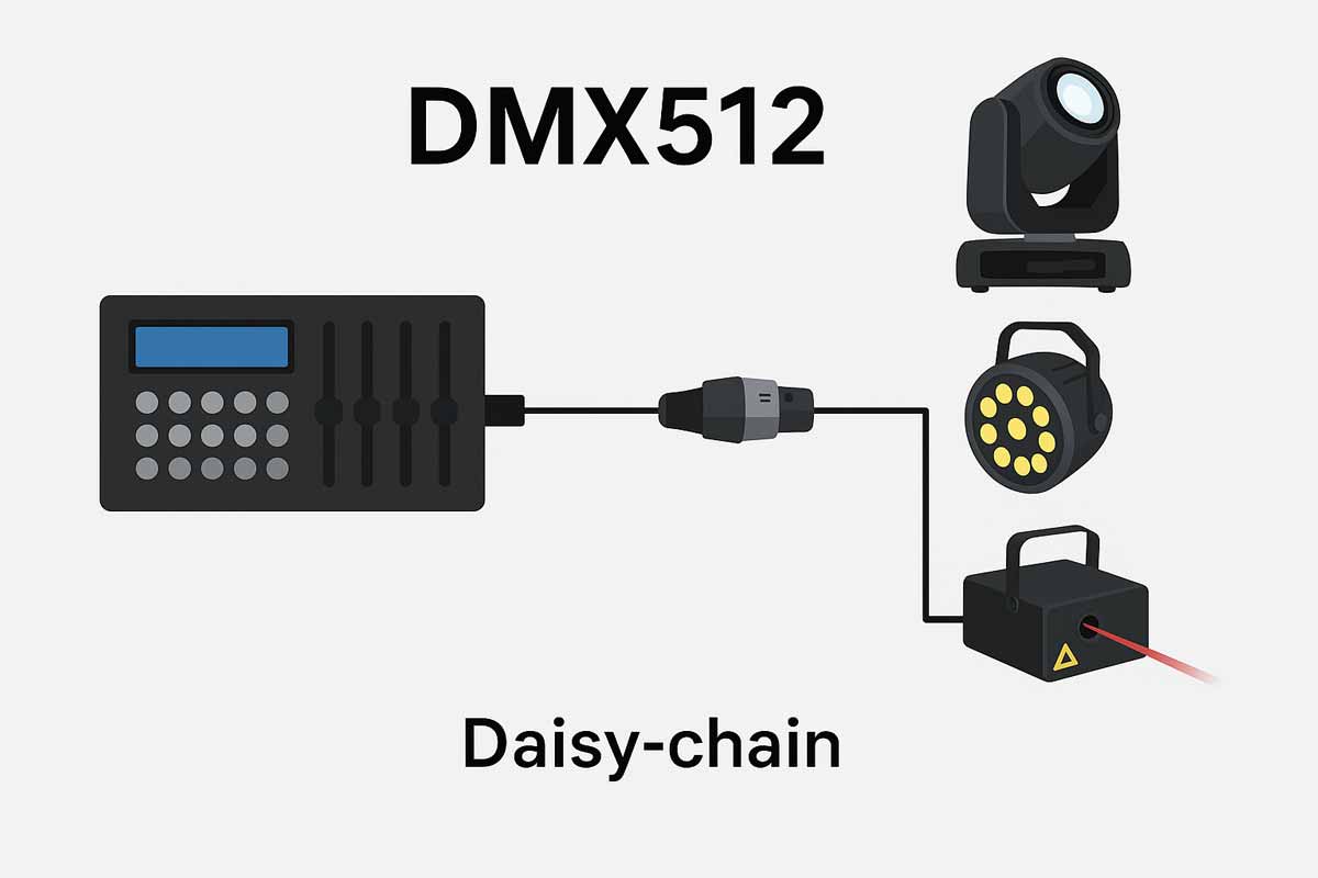 DMX512 kết nối nhiều thiết bị